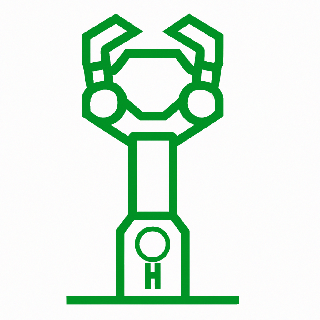 Logo Cours de robotique — bras robotique stylisé vert avec circuits